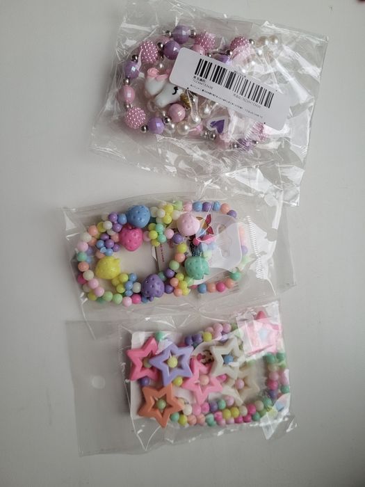 Дитячий браслет і буси з прлуничками, зірочками