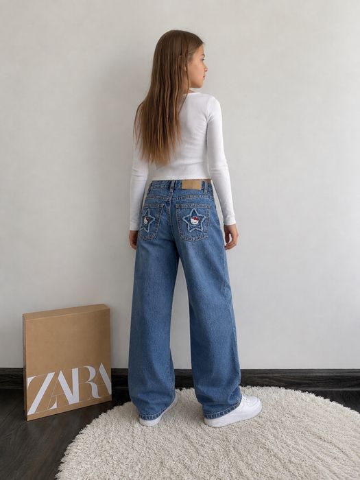 Джинси hello kitty straight Zara 156cm
