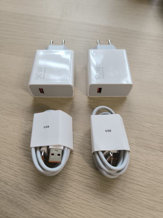 NOWY ZESTAW 2x Ładowarka 90W Superszybka + 2x kabel USB-C
