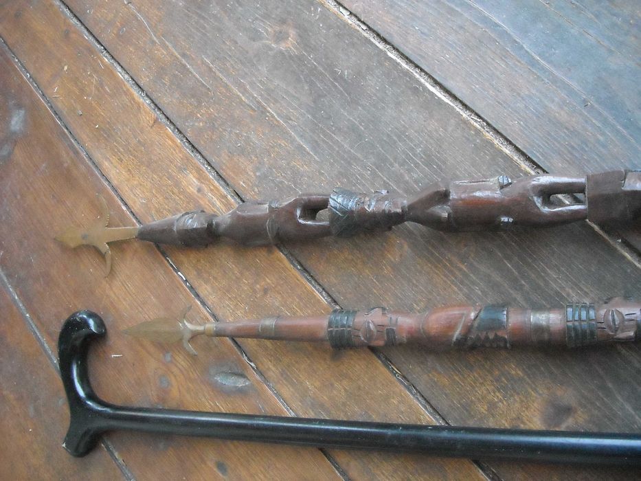 Lanças africanas antigas vintage madeira exotica