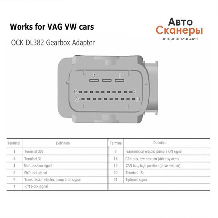 Переходник для подключения АКПП (VAG OCK DL382)