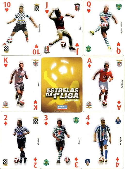 Cartas de jogar Estrelas da 1ª Liga dois mil e sete/dois mil e oito.