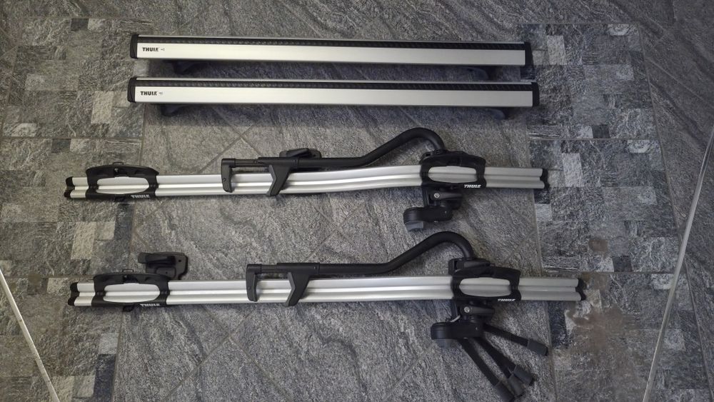 Bagażnik dachowy + 2 uchwyty rowerowe THULE