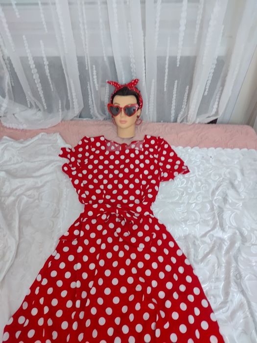 Strój przebranie lata 50-te pin up girl 4 części rozmiar XL