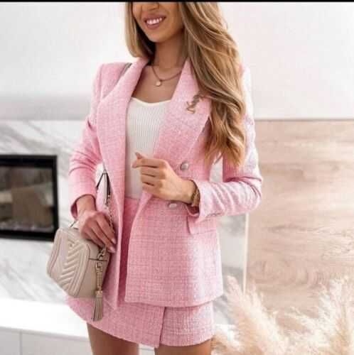 marynarka Zara s 36 tweedowa marynarka Zara s 36 róż nowa