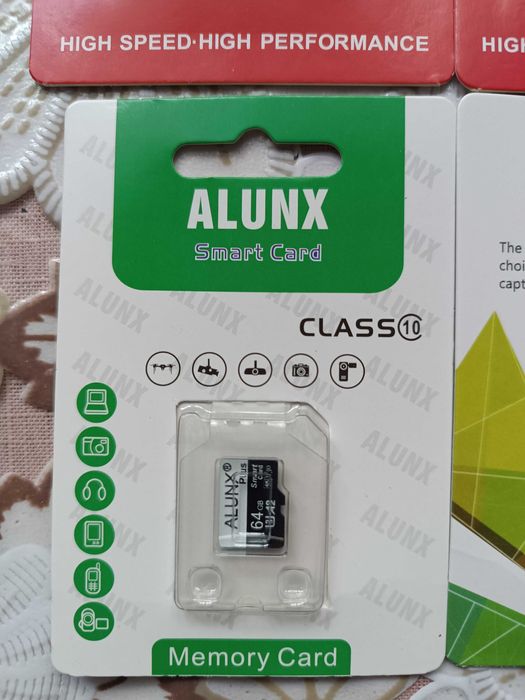 Нова карта пам'яті Alunx microSD 64GB Class 10 SD адаптер