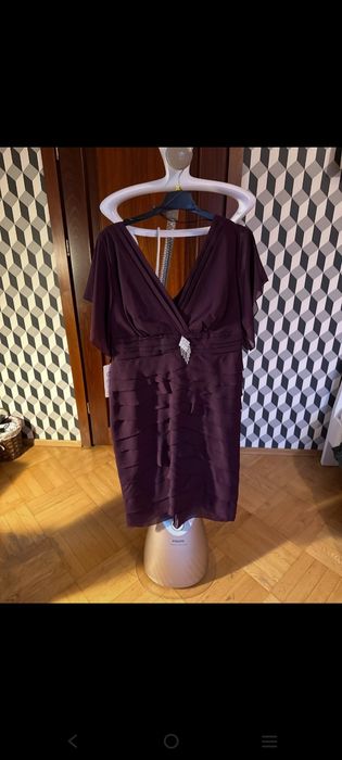 Sukienka bordowa elegancka cekiny 38/40/42 nowa wesele komunia