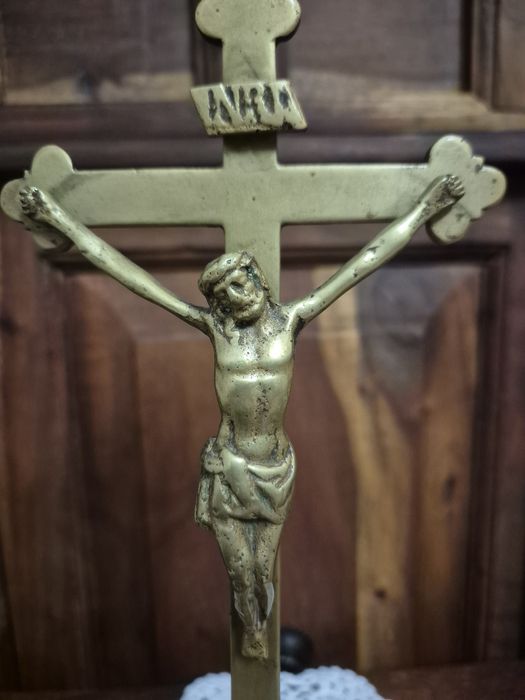 Mosiężny krzyż antyk, kolęda