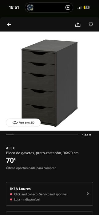 Bloco Gavetas ALEX - IKEA