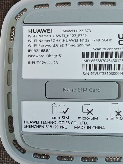 Router 5G Huawei H122 CPE PRO 2 na kartę SIM wifi 6 bardzo szybki rout