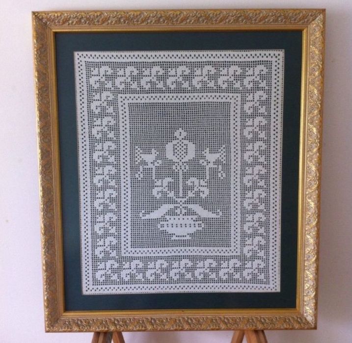 Quadro Renda / Crochet / para ajudar causa animal