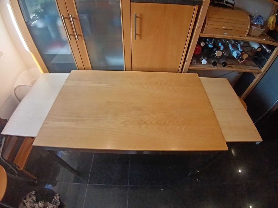 Mesa madeira extensível + 2 cadeiras | Conjunto completo de cozinha