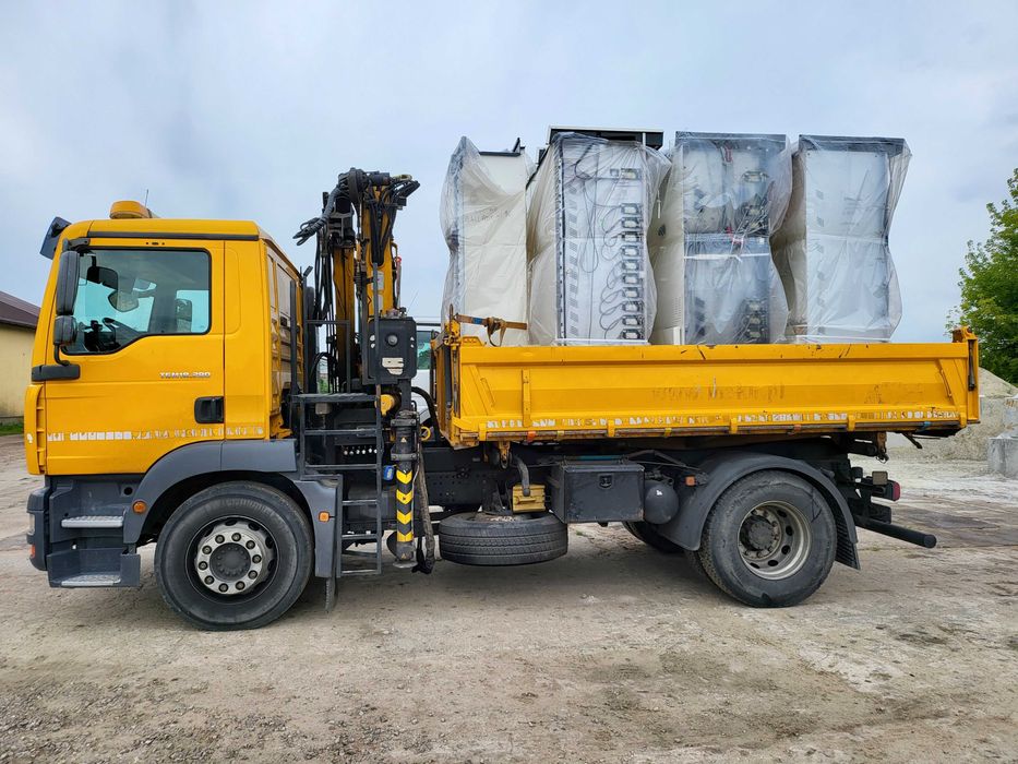 Transport HDS kontenery żwir rozładunki wywrotki koparki usługi HDS