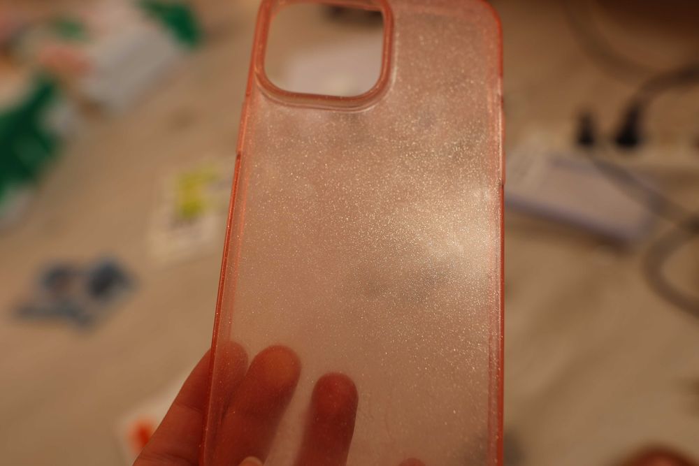Etui iphone 13 pro max róż brokat