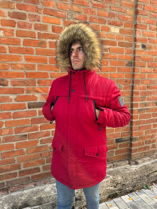 Парка зимняя Multi Club красного цвета теплая куртка мужская