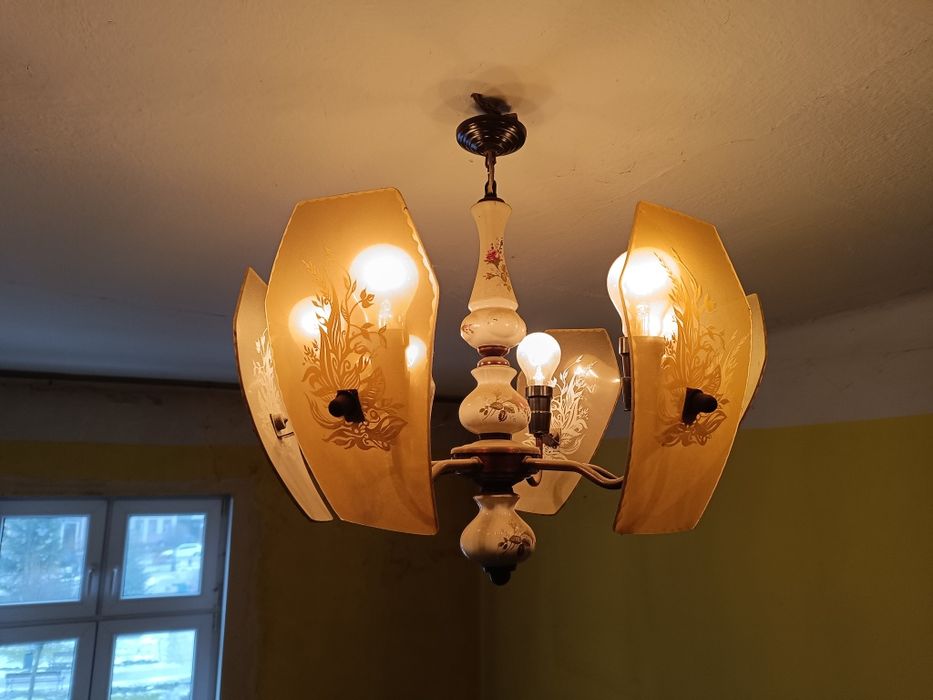 Żyrandol, lampa wisząca prl