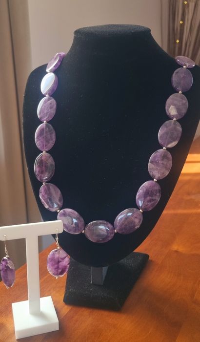 Srebrne kolczyki z ametystów 925