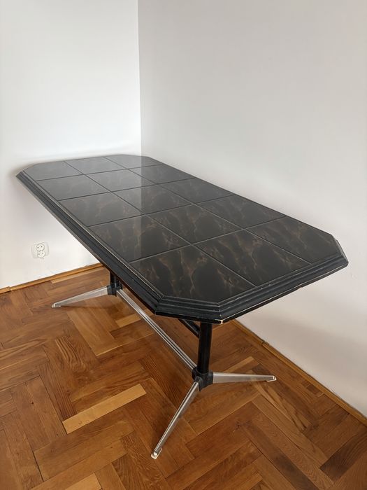 Ława solidna 135x67 czarna kamień