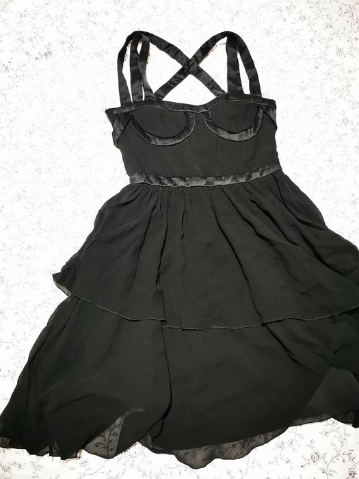 Czarna Sukienka jedwabna Versace for HM 36