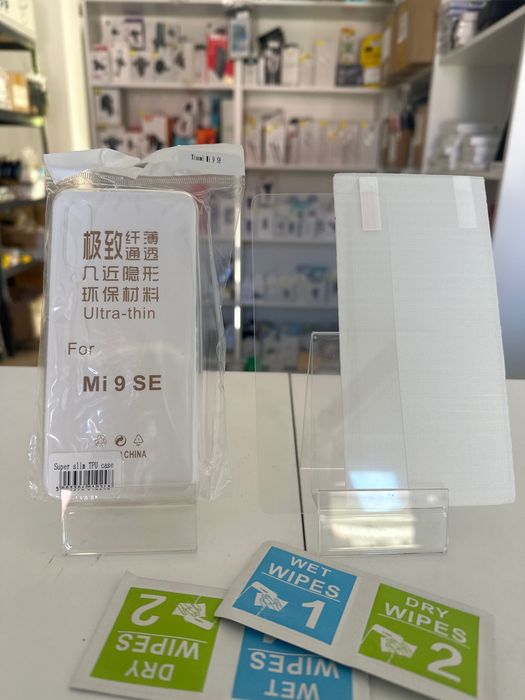 2x szkło hartowane + etui przeźroczyste do xiaomi mi 9 se