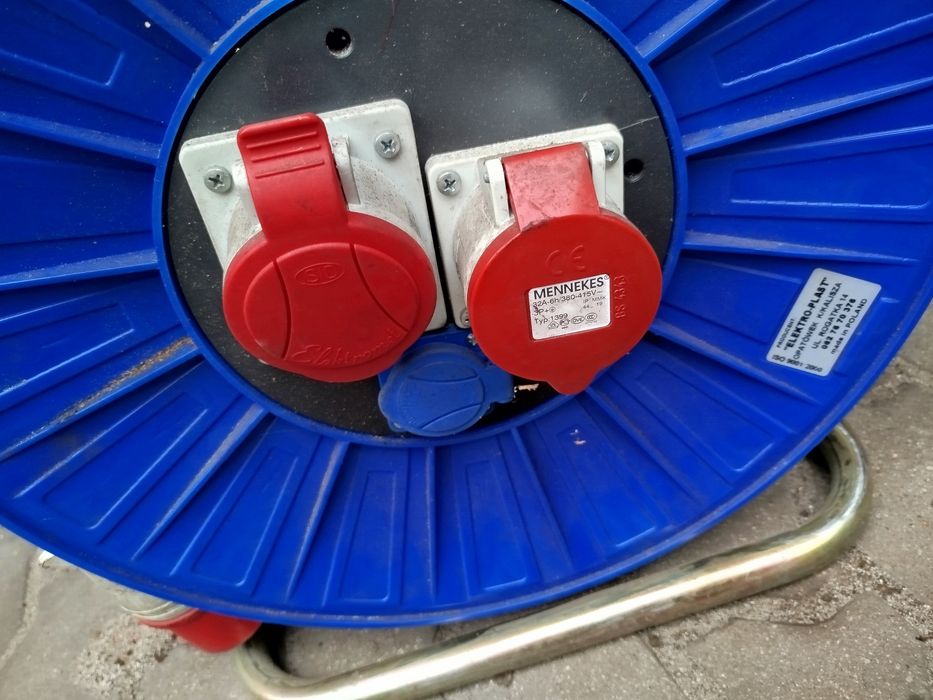 Przedłużacz siłowy  na bębnie gumowy 50m 5x4mm 32A 400v 230v