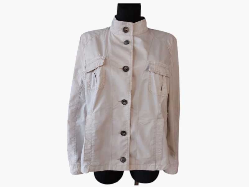 Kurtka Parka Peckott 46 XXXL XXL Bawełna Beżowa Lekka Krótka