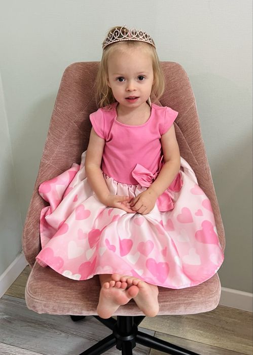 Сукня святкова hm на два роки, рожева в серцях, сердечках