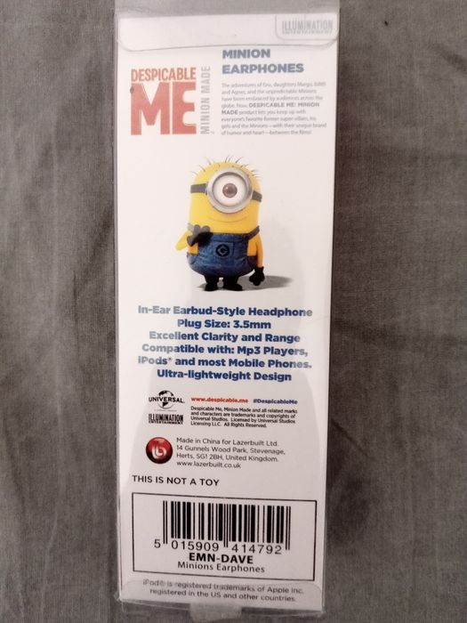 Minions In ear phones fones PORTES GRÁTIS