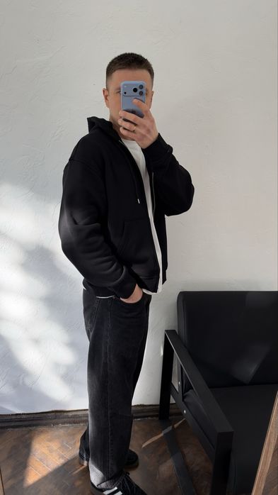 НОВА ОРИГІНАЛ! Зіп худі H&M Relaxed на флісі