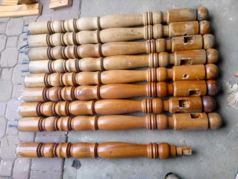 Tralki dębowe + słupki - balustrada - lite drewno - stan bdb !!!