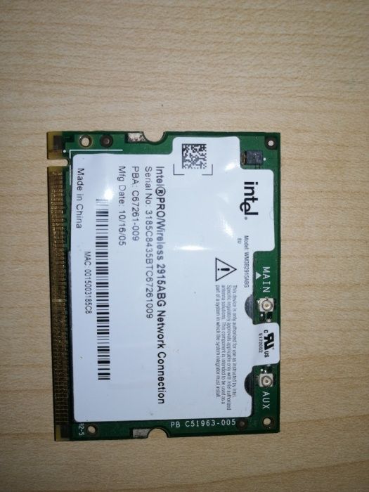 Intel Pro-Wireless Mini PCI 2915ABG64584282059779120