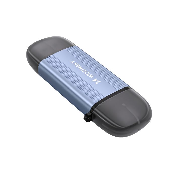 Czytnik kart pamięci Wozinsky WCR-5G do SD i microSD USB-A 3.0 / USB-C 3.0 aluminiowy - szary