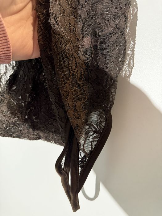 Legginsy czekolada koronka