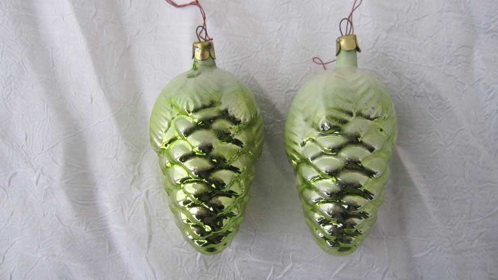 Новогодние игрушки СССР гном шишка грибочек шар украшения елочные