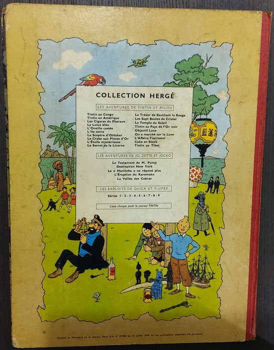 Tintin On a Marché Sur La Lune - edição Belga Casterman de 1954