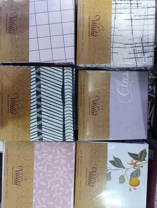 Простирадло на резинці TM VILUTA. 100% COTTON. Ранфорс.