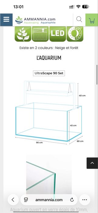 AQUAEL UltraScape 90 Forest – Estrutura + LED 56W – Estado Impecável