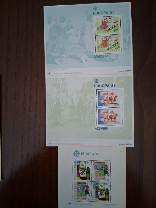 Colecções de selos novas e usados