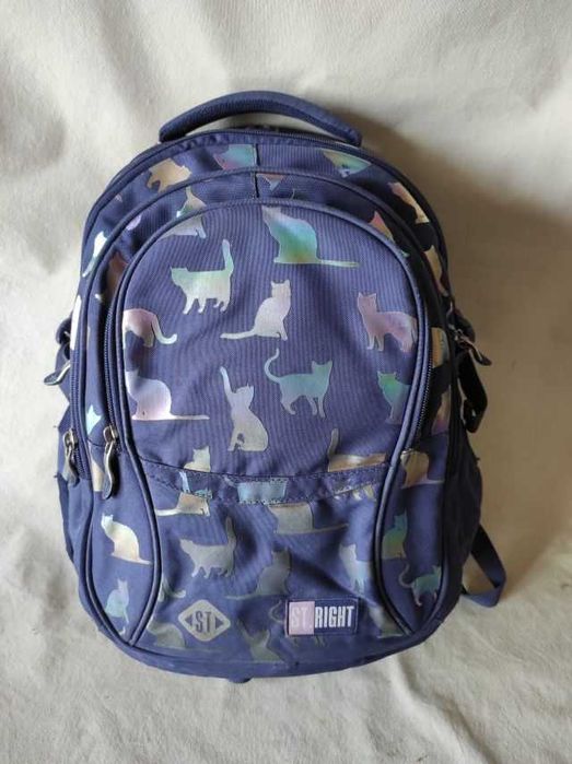 Plecak szkolny dziewczynka ST RIGHT St. Majewski koty  piórnik gratis
