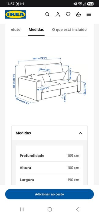 Sofá IKEA ESKILSTUNA
Sofá 2 lugares, Gunnared azul