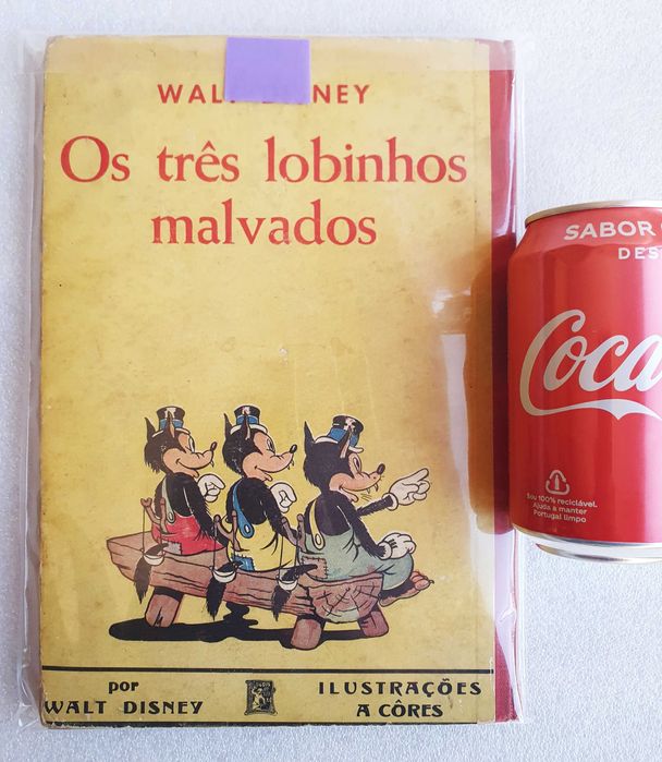 Antigo Álbum "Os 3 Lobinhos Malvados" da Walt Disney ~ Anos 50 ~ RARO