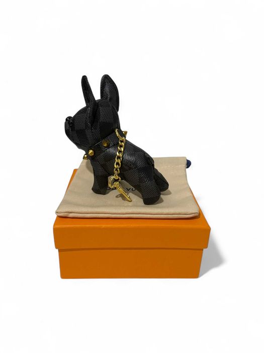 Brelok Louis Vuitton LV Bulldog Piesek Czarny Monogram