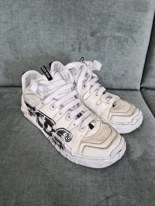 Białe sneakersy GCDS 43 skóra naturalna
