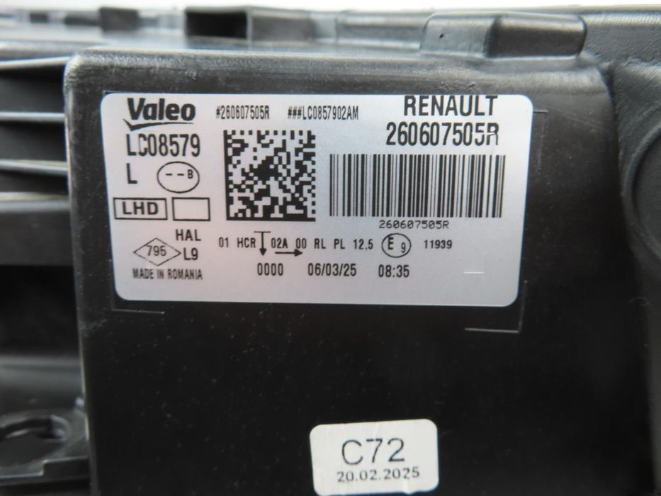 Farol Normal Renault Megane Iv Hatchback Ref: 260607505R 2015 - 2026