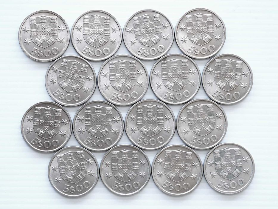 Lote de 16 Moedas 5 Escudos 1973