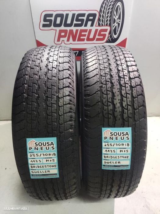 2 pneus semi novos 255-70r18 bridgestone - oferta dos portes