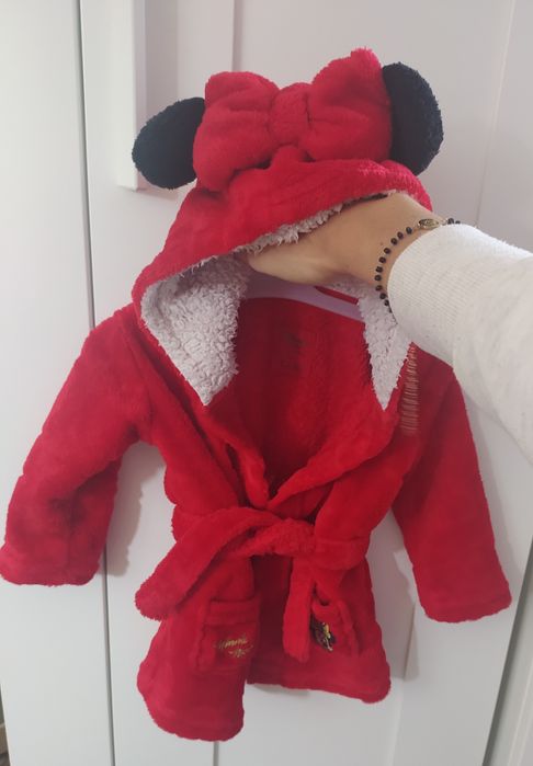 Cieplutki szlafrok Myszka Minnie Primark 74 80