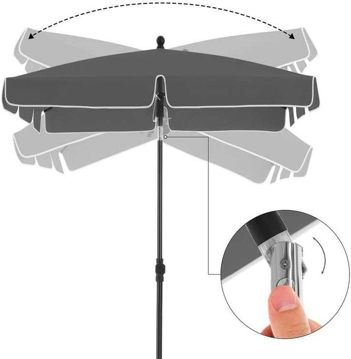Nowy parasol ogrodowy / 180x125cm / regulowany / balkon / SONGMICS / W1097!