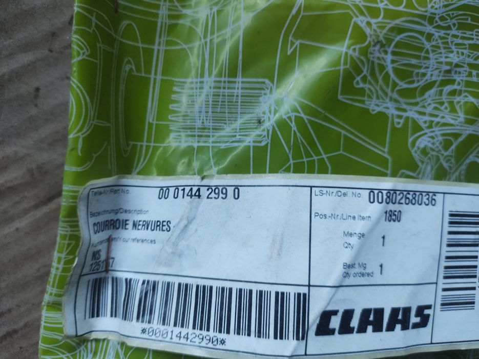 Pasek klinowy Claas