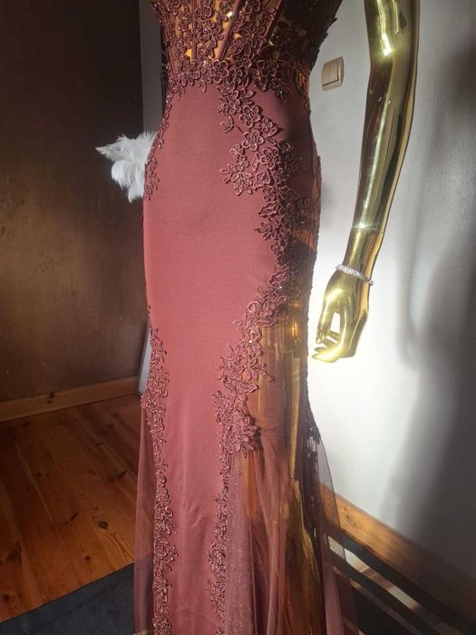 Suknia wieczorowa Boda Chocolate R36. Polski producent!